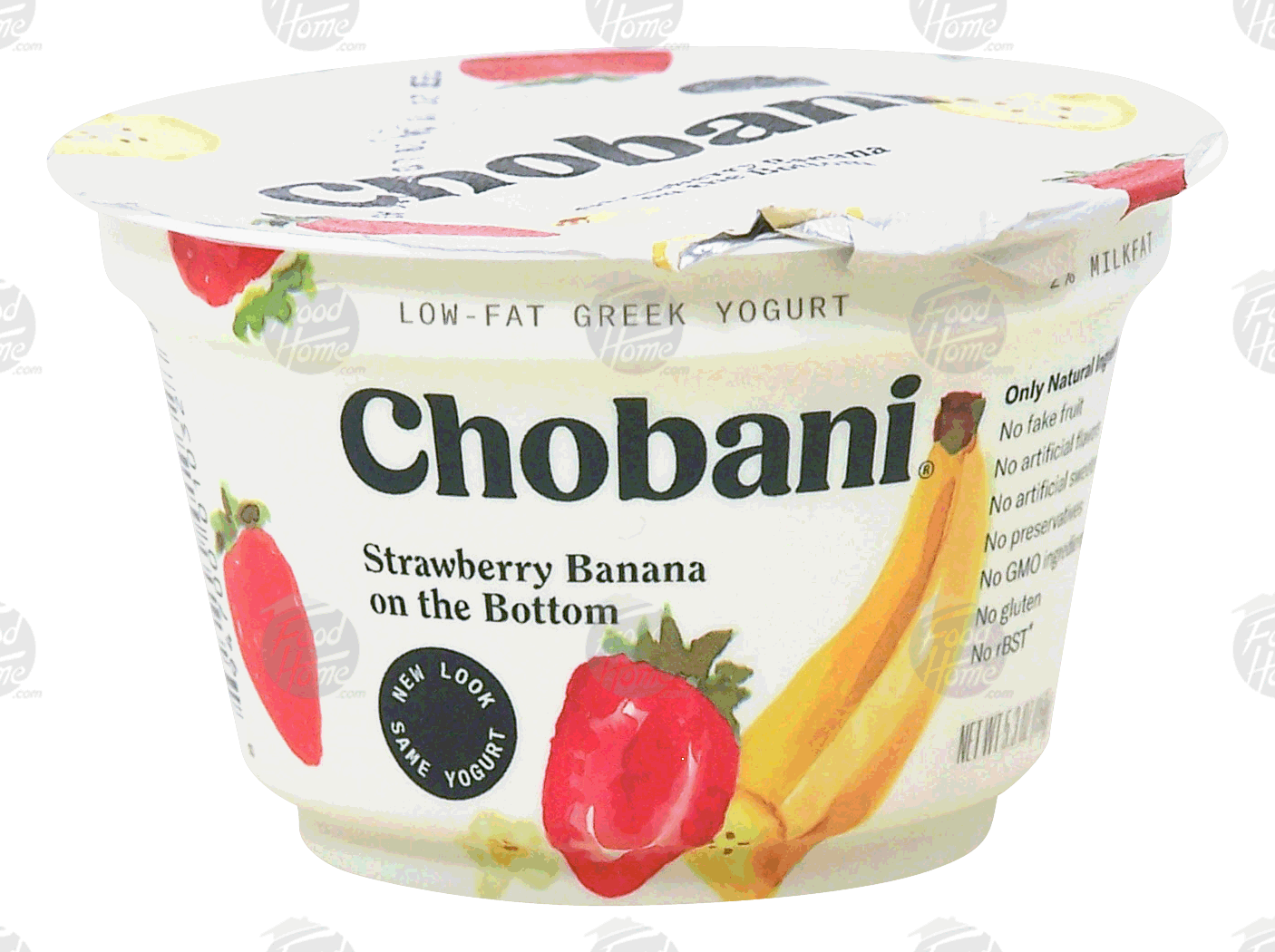 Chobani Greek Yogurt low-fat greek yogurt, strawberry banana on the bottom Full-Size Picture